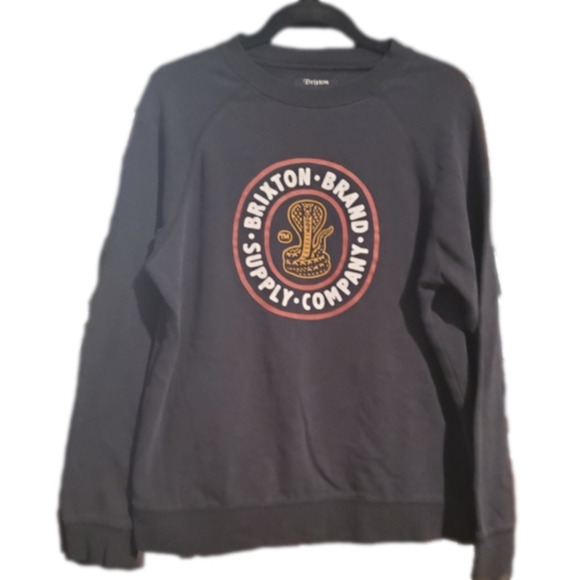 BRIXTON Brand Supply Company Crewneck Sweatshirt size medium black rattlesnake - Picture 1 of 4